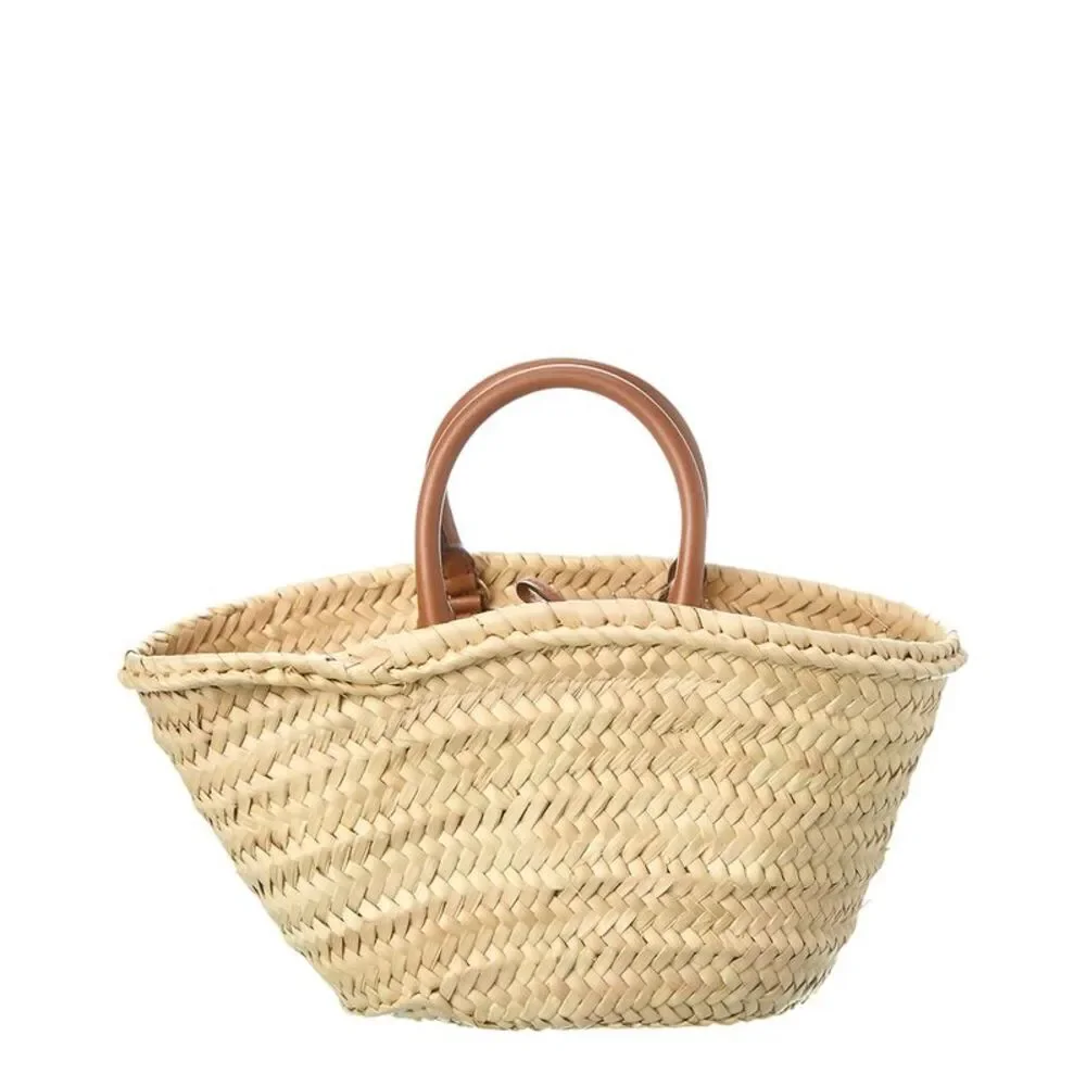 Jimmy Choo Beach Small Raffia & Leather Basket Tote - Picture 2 of 4